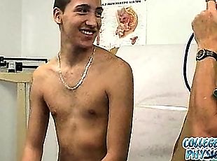 18 year old college boy gets an exam by a horny doctor.