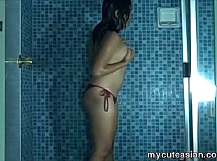 Teen filipina showers and plays with her vibrator